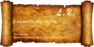 Lazavitzky Ulla névjegykártya
